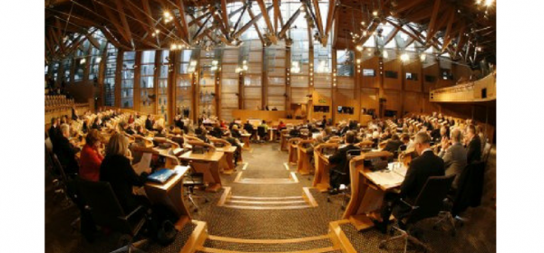 An image of the Chamber of the Scottish Parliament