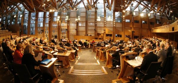 An image of the Chamber of the Scottish Parliament