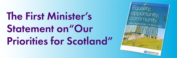 Decorative - picture of accompanying document to FM statement on "Our priorities for Scotland"