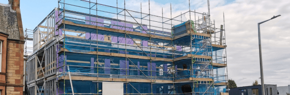 A small block of flats under construction.