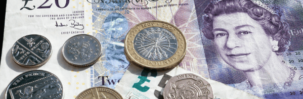 Image of coins and bank notes.