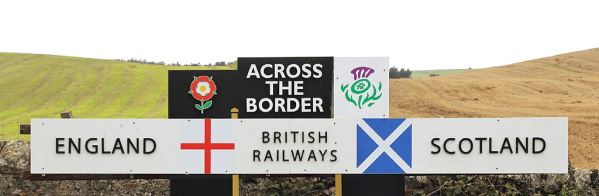 Photo showing English-Scottish border sign