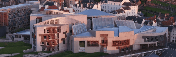 An image of Scottish Parliament taken from above